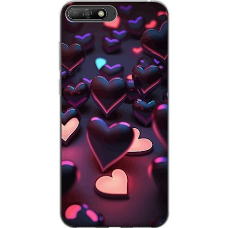 Kompatibelt Mobildeksel til Huawei Huawei Y6 (2018) Midnattshjerter