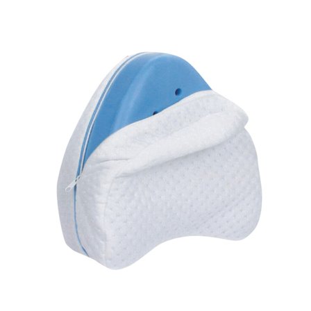 Memory Foam Sove- og Helsebenpute - Sidestøttepute for gravide (Blå Kjerne)