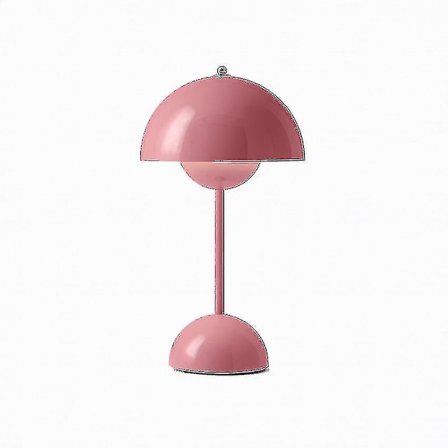Nordisk Oppladbar Blomsterbordlampe Nattbordslampe Bordlampe Sopp Soverom Borddekorasjon Nattbordslampe Nattlamper[hk] Rosa