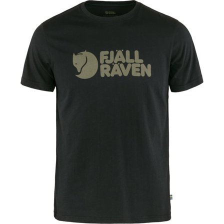 Fjällräven Herr's Logo T-shirt in Black | Size: Large, Eko bomull/Polyester