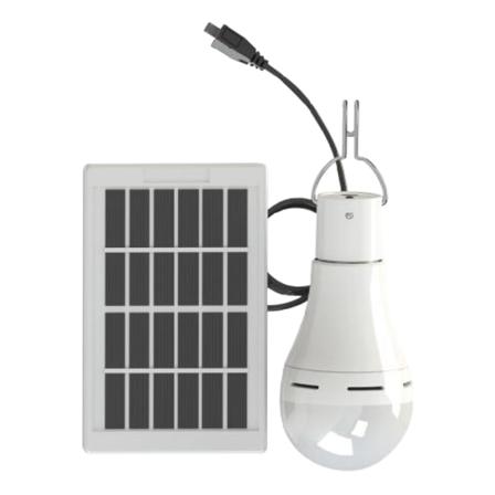(BLS-60-20D 7W pære + solpanel = komplet sæt (smart switch, køligt hvidt lys) LED-lys, til udendørs, have, gård