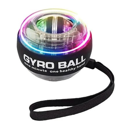 Selvstartende håndledsbold, bærbar håndleds power gyroskopisk bold, håndleds styrke enhed, sort med lys - Perfekt