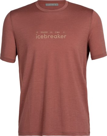 Icebreaker Men's Tech Lite II Short Sleeve Tee Nature Touring Club Men short-sleeved sweaters Red S