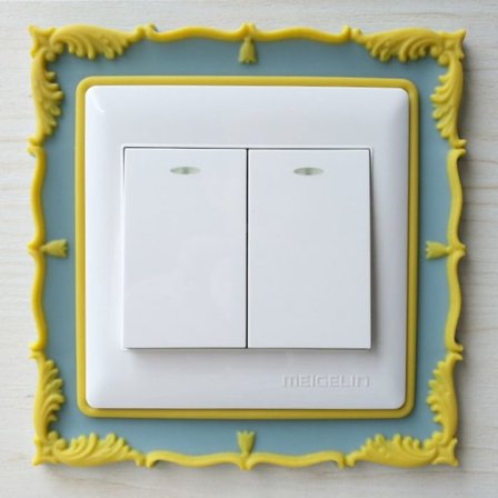 Valokytkimen cover Surround-pistorasian kehys KELTAINEN