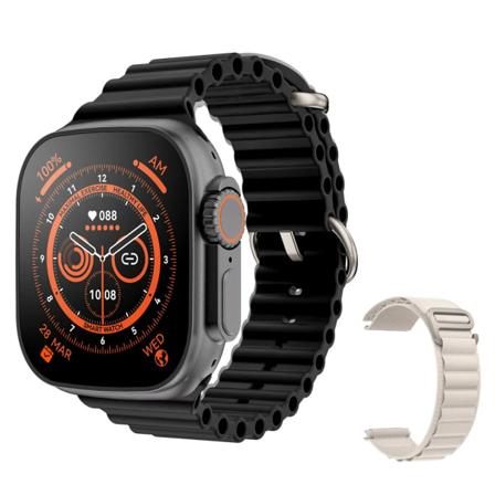 Ny Smart Watch Ultra 8 NFC GPS Track 49mm Herr Dam Smartwatch Series 8 Termometer BluetoothCall Vattentät Sport För Apple BlackHY White GS