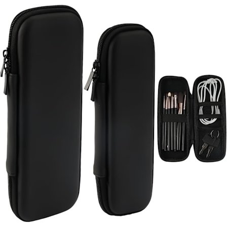 2 Stycken Eva Pennfodral, Svart, med Dragkedja, Smalt och Litet för Pennor, Blyertspennor, USB-Kabel, Resekosmetika - Modernt och