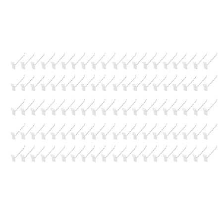 50 stk. Slatwall-kroge, spalteplade-krog, spalteplade, enkelttrådskroge til detailhandel, 15 cm, 3,3 mm diameter, sølv