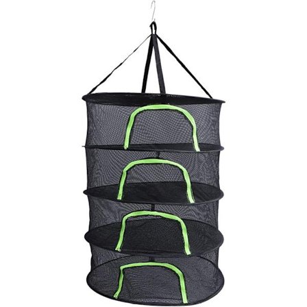 Hengende tørkenett 3/4 lag 40x60cm, sammenleggbart tørkenett hage, multifunksjonelt tørkenett – Glidelås, for planter, frø og fisk