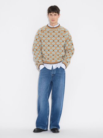 Holzweiler - Norwegian Wool Crew - Blue mix - Mens - Small