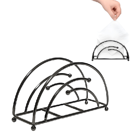 (Svart) Metall Servettställ Upprätt Modern Servettställ för Bar Restaurang Bänkskiva