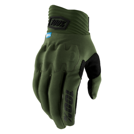 Guantes de Cross 100% Cognito Smart Shock Verde Militar L