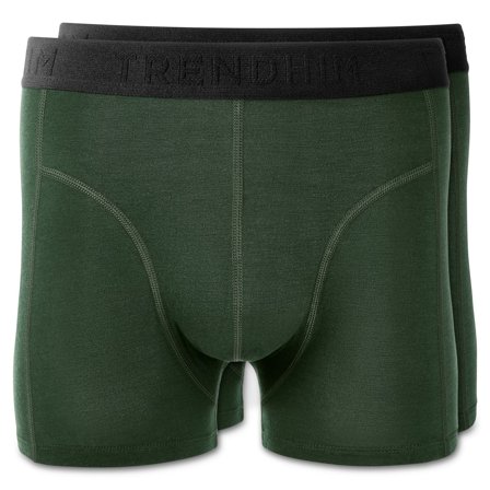 Small - FeatherFeel | 2-Pack Olive Green Merino Wool Boxer Briefs for Men