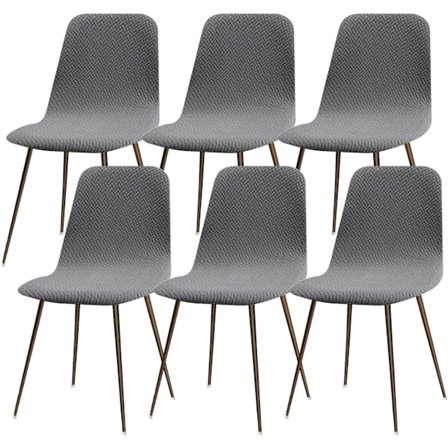 Uttrekkbart Stoltrekk Sett med 6, Moderne Vaskbart Spisestoltrekk Universelt Kjøkkenstoltrekk Kjøkkendekorasjoner, Grå