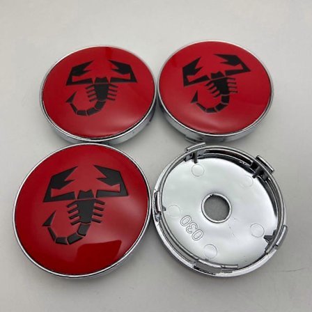 4 Delar 60mm Skorpion Abarth Legering Bil Hjul Fälg Center Kapsel Skydd Nav Dammtäta Skydd