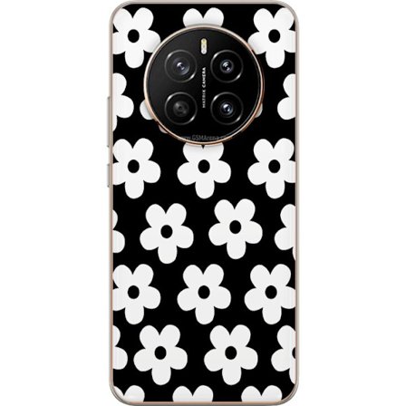 Yhteensopiva Puhelinkuori Honor Honor Magic7 Mustavalkoinen kukkakuvio minimalistisessa skandinaavisessa muotoilussa, jossa voimakas kontrasti ja ajat