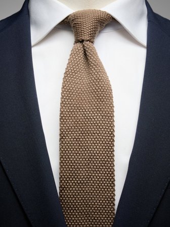 John Henric Men's Braune Strickkrawatte Size 6