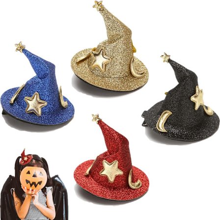 Hårtilbehør, hårklemmer, heksehatte, unikt hårtilbehør