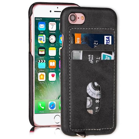 NYHET! Skal med Korthållare för iPhone 7 (Vintage-Mark)