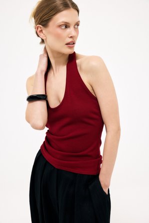 NA-KD Haut dos nu en maille - - Rouge - XL