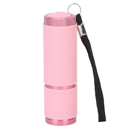 Rosa Bærbar LED Negletørker Lommelyktformet Neglelampe for Hjemmesalong Rhinestone-fiksering