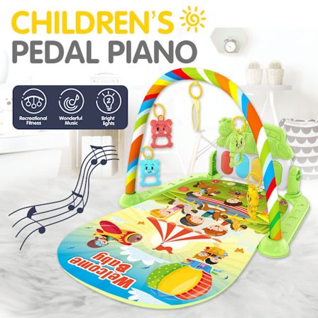 Lekmatta Grön Baby Musik Pedal Piano Fitness Rack (02)