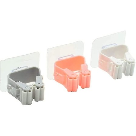 Kosteskaft og moppeholder, selvklebende veggmontert oppbevaringsstativ henger for bad kjøkken kontor skap hage