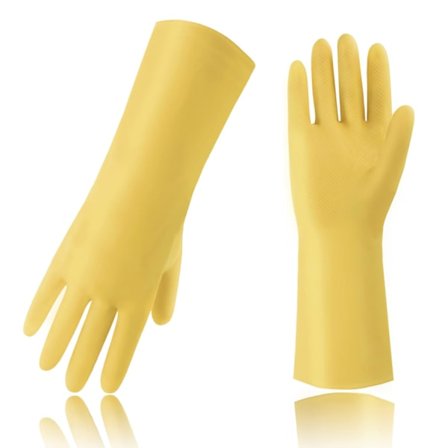 (Gul)Arbejdshandsker, Kemikalieresistente Handsker, Skridsikker, Syre, Alkali og Oliebestandig Beskyttelseshandsker, Gummi, Bløde