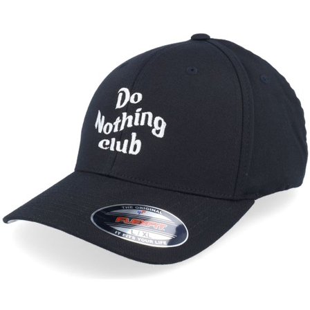Iconic - Svart flexfit Keps - Do Nothing Club Black Flexfit @ Hatstore