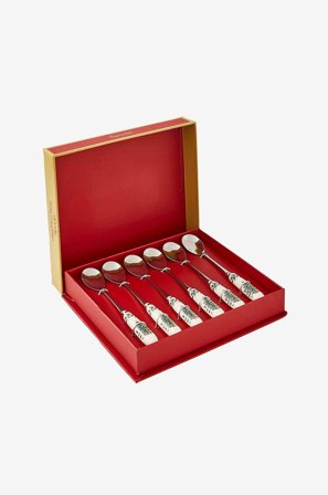 Spode - Dessertske Christmas Tree 15 cm 6-pak - Hvid - Bestik - Fra Homeroom