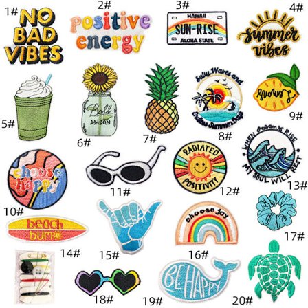 20 kappaletta vintage-silittämislaastareita ommeltavia applikaatioita Hippie