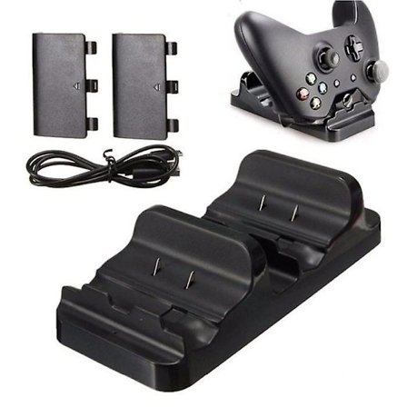 Stuff Certified Latausasema Xbox One - Ohjaimen lataustelakka - Kaksoislatausasema 2x Ladattavalla Akulla