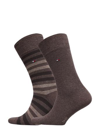 Th Men Duo Stripe Sock 2P Brown Tommy Hilfiger