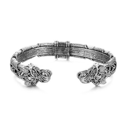Pirat Armband Varg Huvud Armband Pirat Armband Varg Huvud Armband(silvrigt)