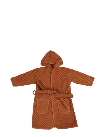 Filibabba Bathrobe - Zigzag Rust 1-2 Years - Brown - 80-92