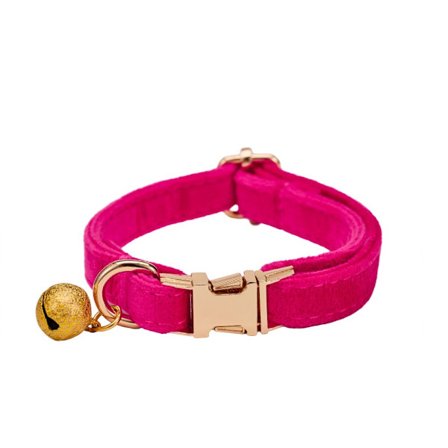 Kattehalsbånd, ensfarvet fløjlshalsbånd til kæledyr med klokke, justerbart halsbånd, egnet til katte, killinger, hvalpe og små hunde.