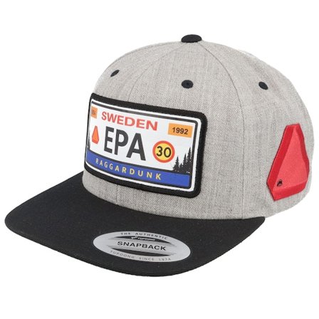 Iconic - Grå snapback Caps - Epa Registreringsskylt Heather Grey/Black Snapback @ Hatstore