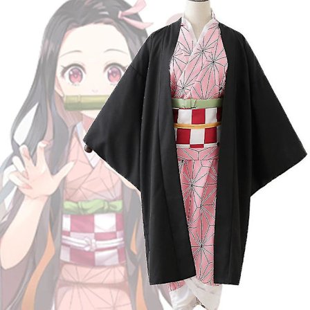 Demon Slayer Kamado Nezuko Kostume Outfits Anime Sæt