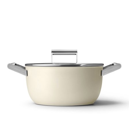 Smeg Gryde Ø24 cm/4,5 liter, creme | KitchenOne