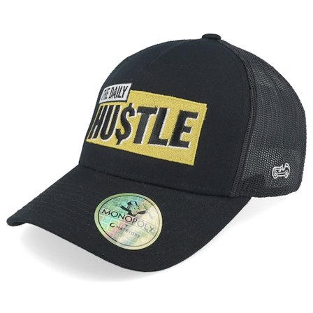Monopoly - Svart trucker Caps - "The Daily Hustle Car Black Trucker " @ Hatstore
