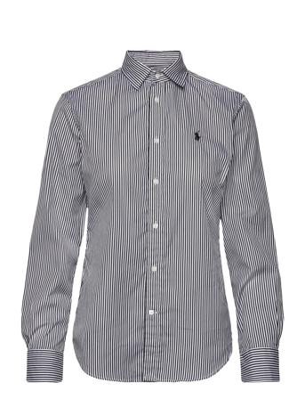 Classic Fit Striped Cotton Shirt Tops Shirts Long-sleeved Black Polo Ralph Lauren