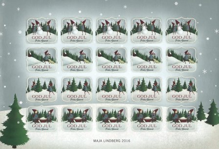 Åland - Juleark 2016 - julmärkeark - Selvklæbende