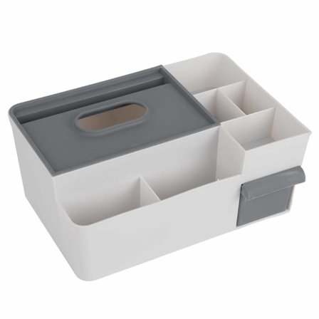 Mjukpappersöverdrag Flerfunktionssnygg, dekorativ ansiktspappershållare för kök Matsal Badrum Skrivbord ljusgrå med mörkgrå