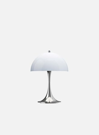 Panthella 250 oplladbar bordlampe opal - chrome/blue grey