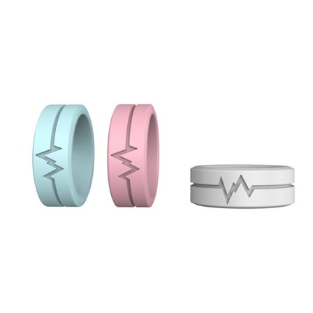 3 st Luminous Silikon Bröllopsring för Kvinnor och Män, Silikon Förlovningsband, Luminous Överlevnadsring för Camping och Nattlöpning – Bekvämt 