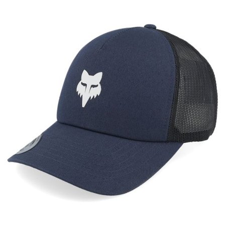 Fox - Blå trucker Keps - Fox Head Hat Midnight/Black Trucker @ Hatstore