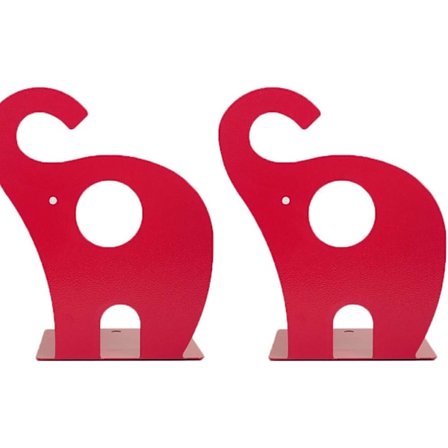 Søde bogstøtter, skridsikre elefant bogstøtter til hylder, dekorative til børn, rød, 1 par