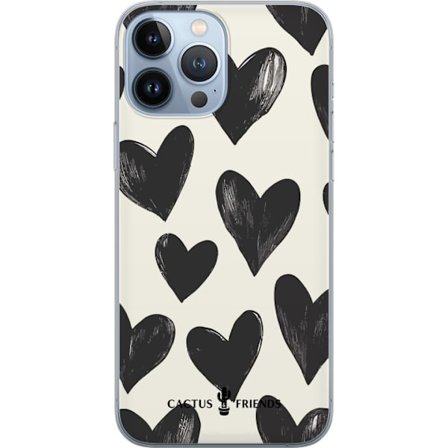 Kompatibelt Mobildeksel til Apple Apple iPhone 13 Pro Max Cactus and Friends - Bold Black Love Pattern