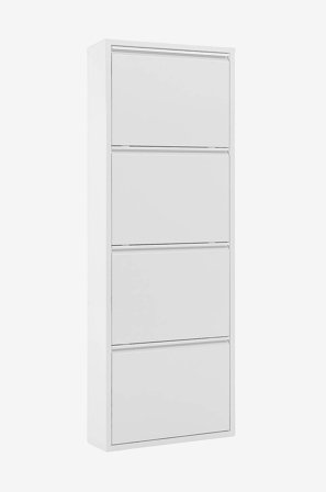 Kave Home - ZAPATERO 15 kenkähylly, 4 ovea, valkoinen - Valkoinen - Kenkäkaapit - - Homeroom