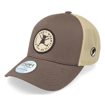 Pippi Longstocking - Bruin trucker Cap - Pippi Silhouette Brown/Khaki Trucker @ Hatstore