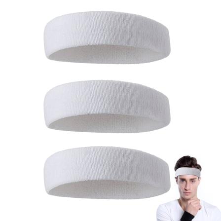 3-pack svettabsorberande sportpannband för män och kvinnor, lämplig för tennis, basket, löpning, gym, träning